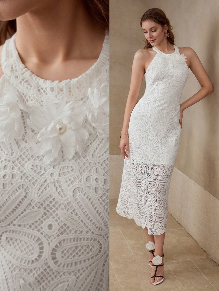 Rochie maxi SHEIN, alb