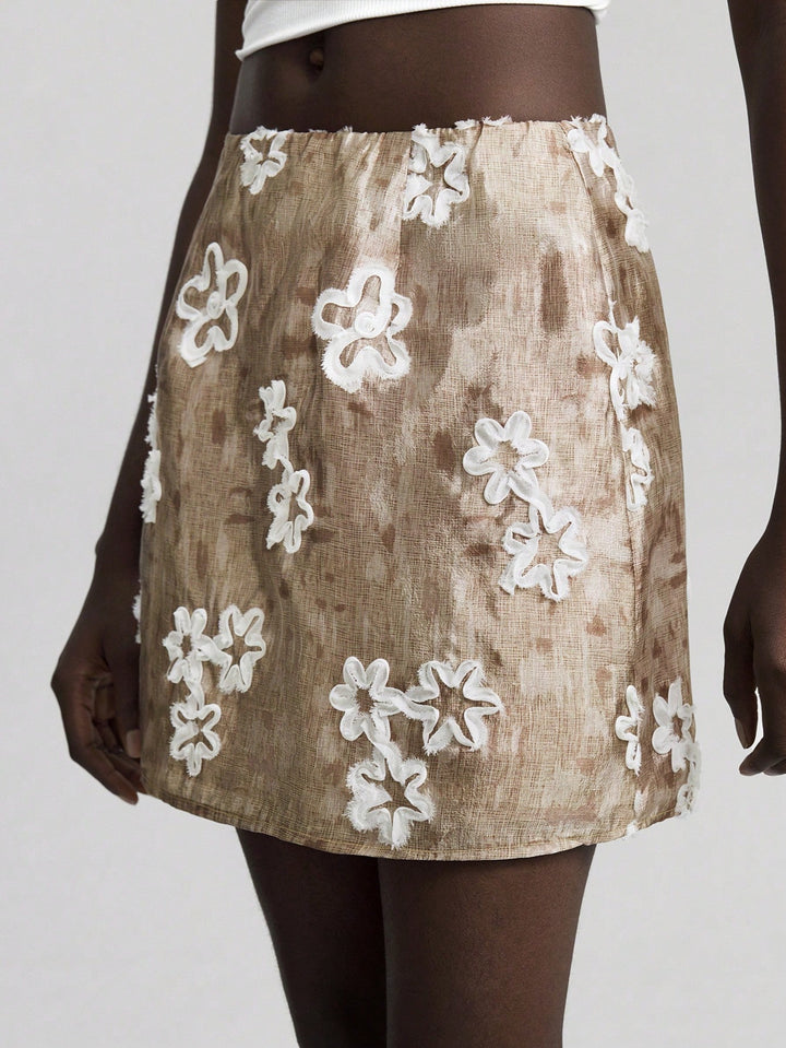 Fustă mini Ontre by Shein, bej