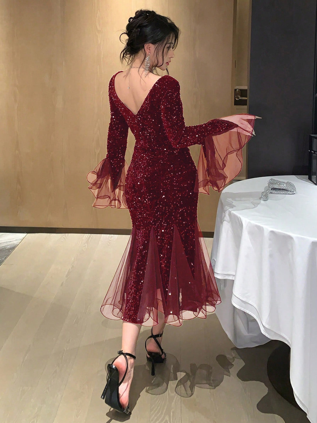 Rochie maxi SHEIN, vișiniu