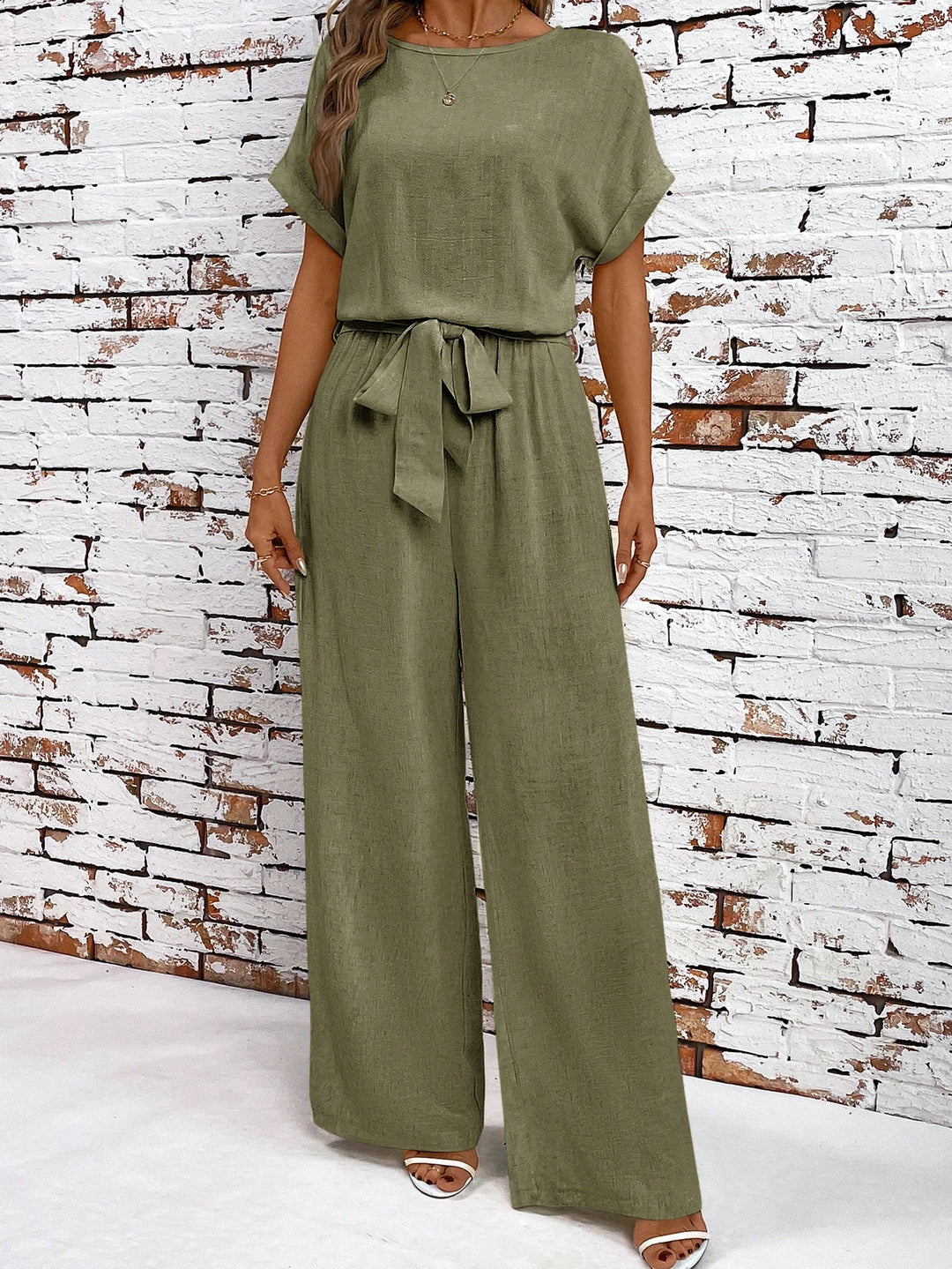 SHEIN hosszú overál, khaki