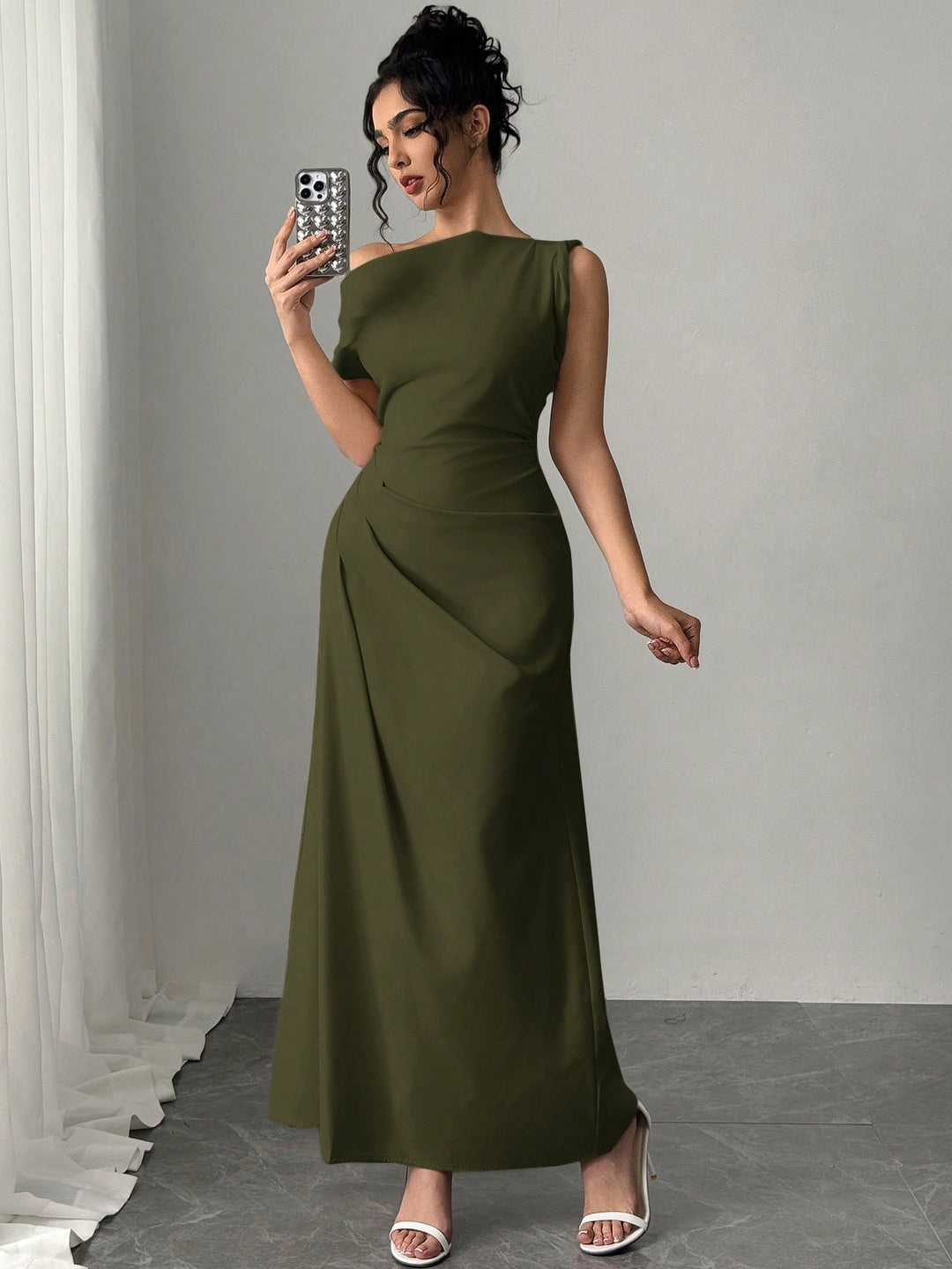 Rochie maxi SHEIN, kaki
