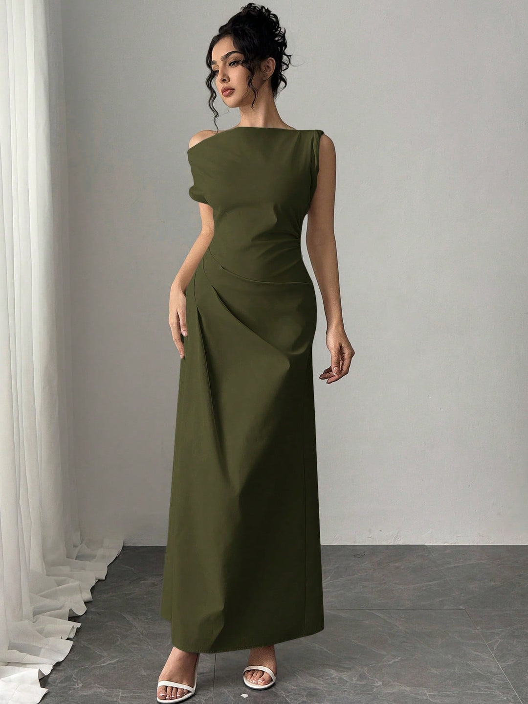 Rochie maxi SHEIN, kaki