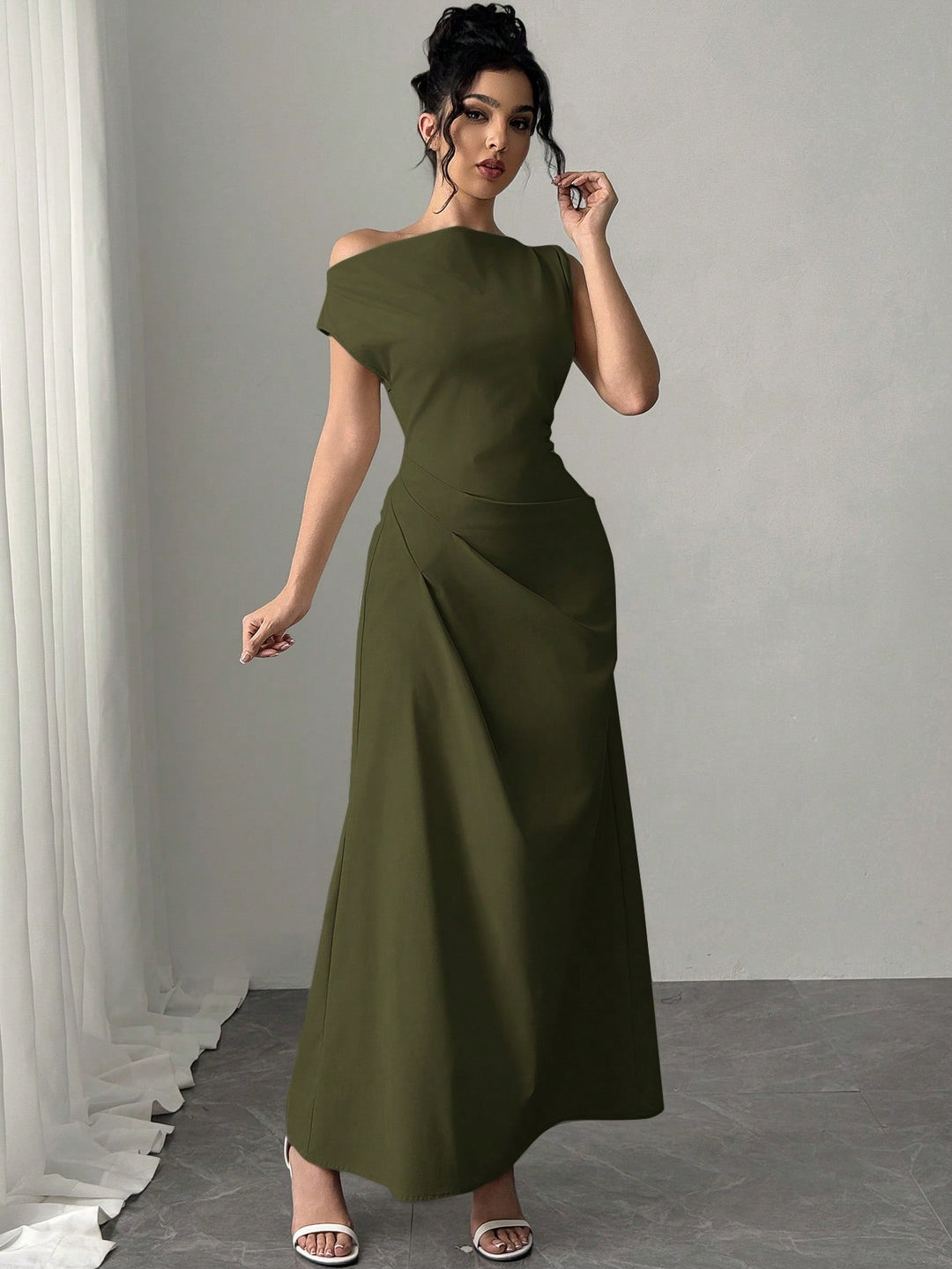Rochie maxi SHEIN, kaki
