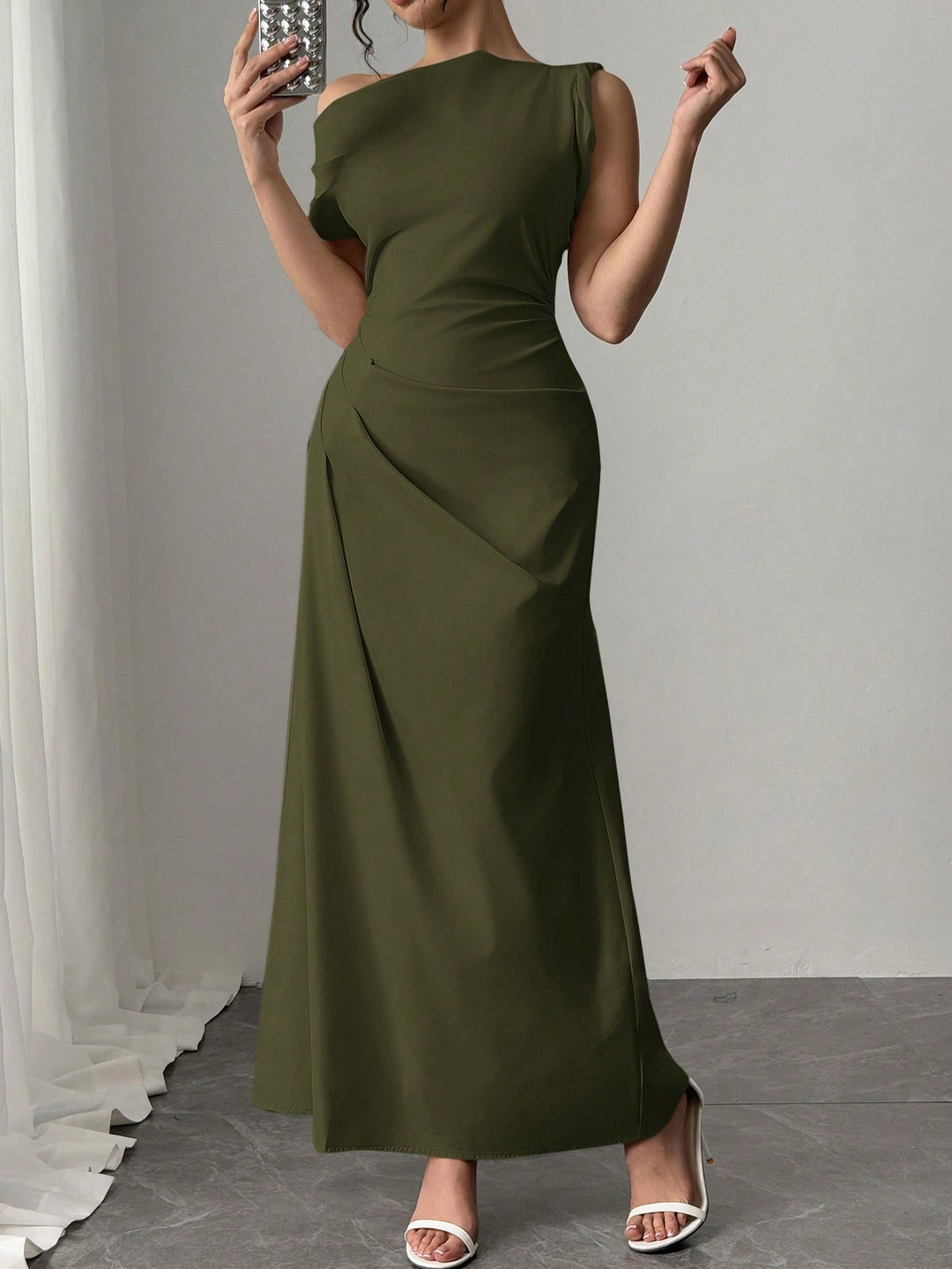 Rochie maxi SHEIN, kaki