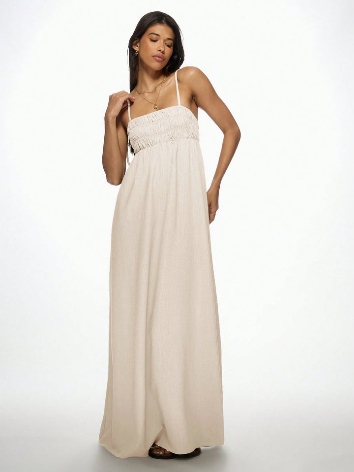 Rochie maxi SHEIN, crem
