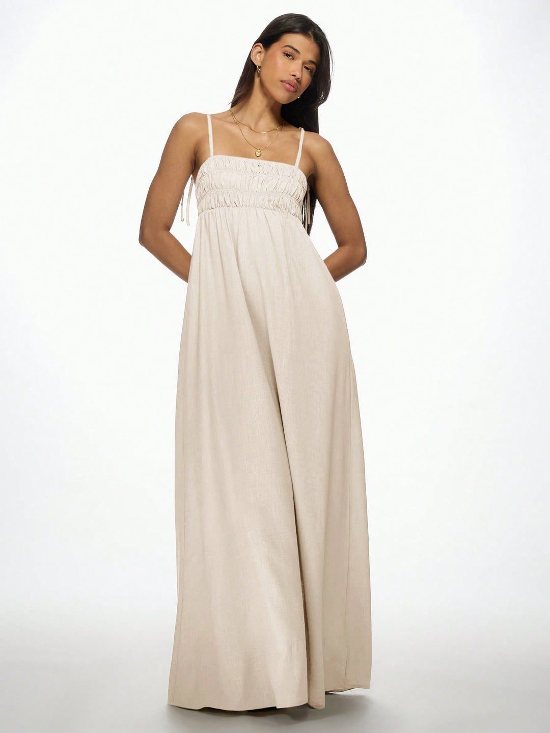 Rochie maxi SHEIN, crem