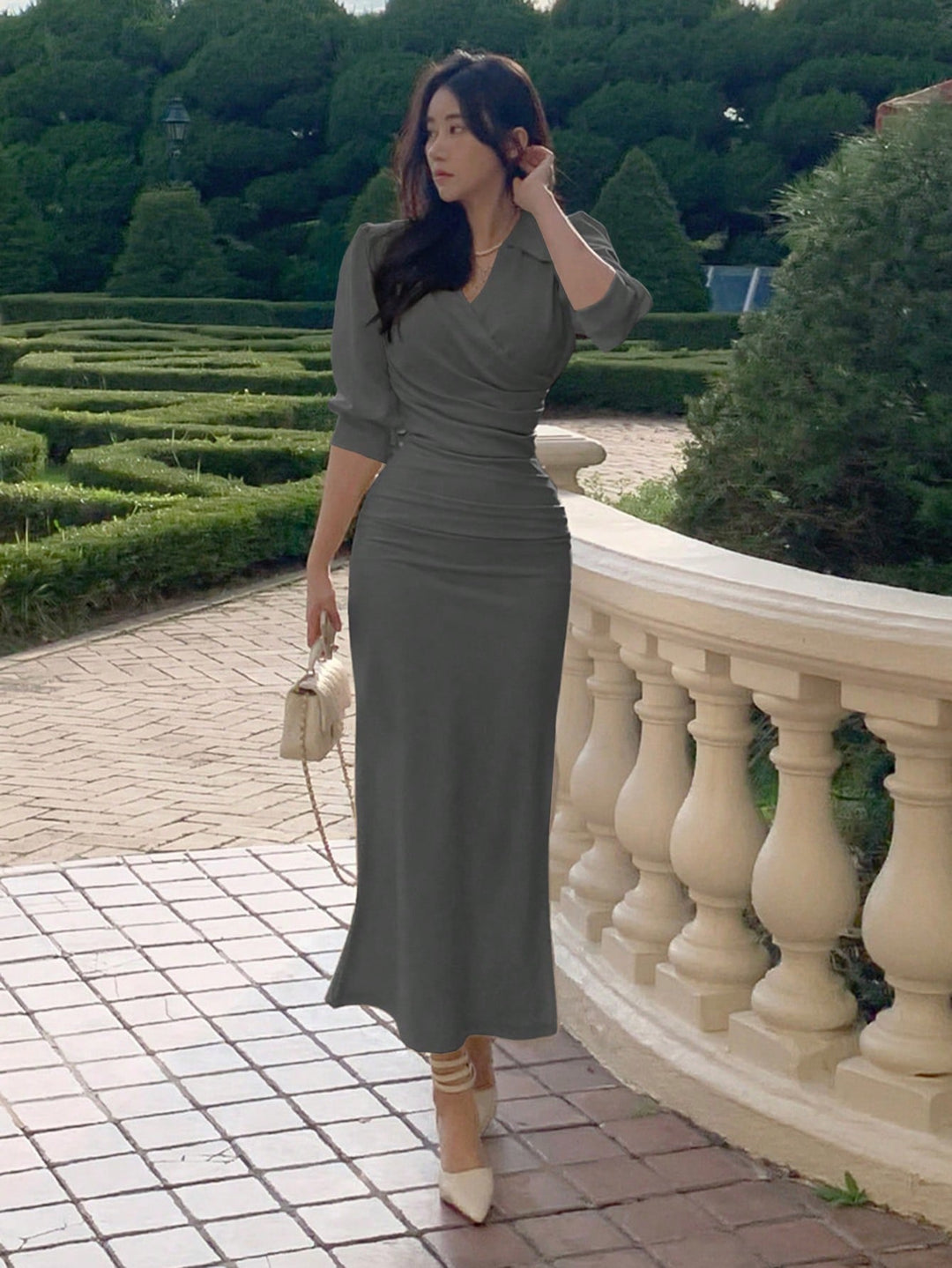 Rochie maxi SHEIN, gri