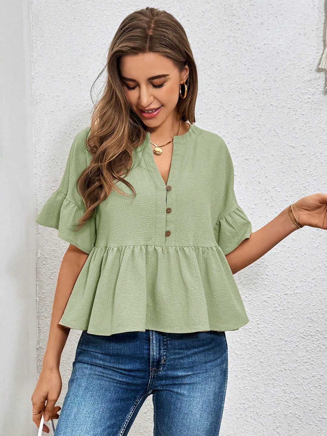 Bluza casual SHEIN, verde