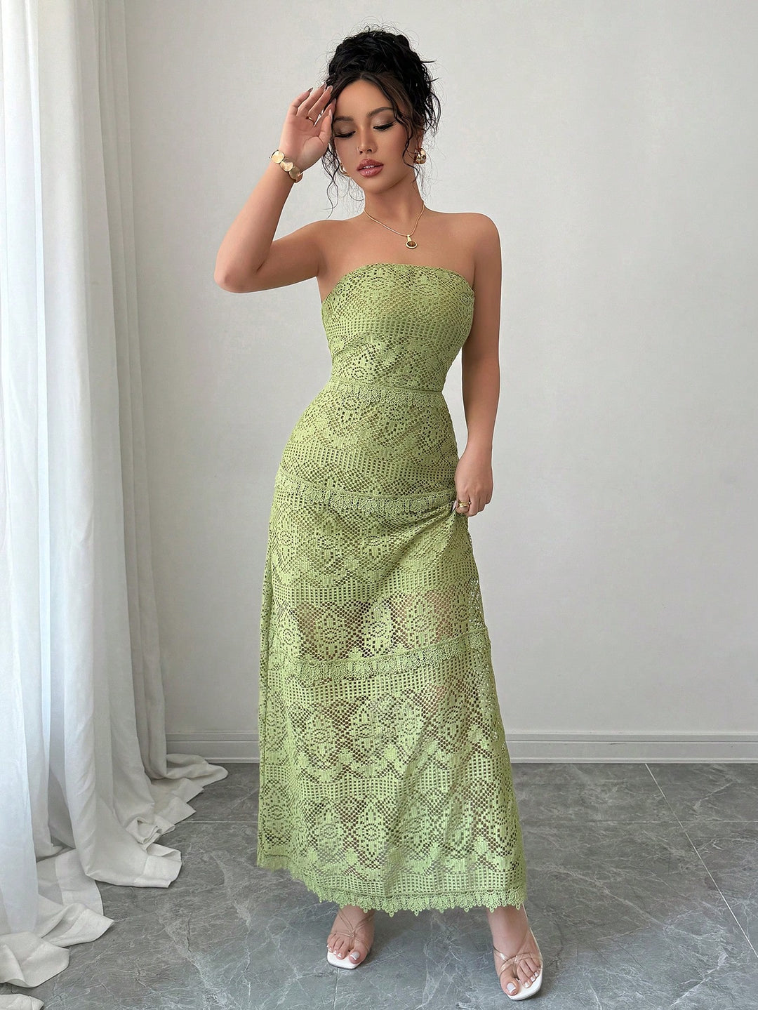 Rochie maxi SHEIN, verde