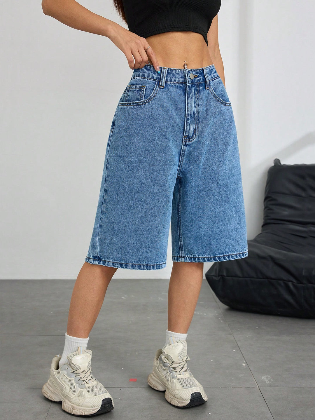 Pantaloni scurți SHEIN, albastru