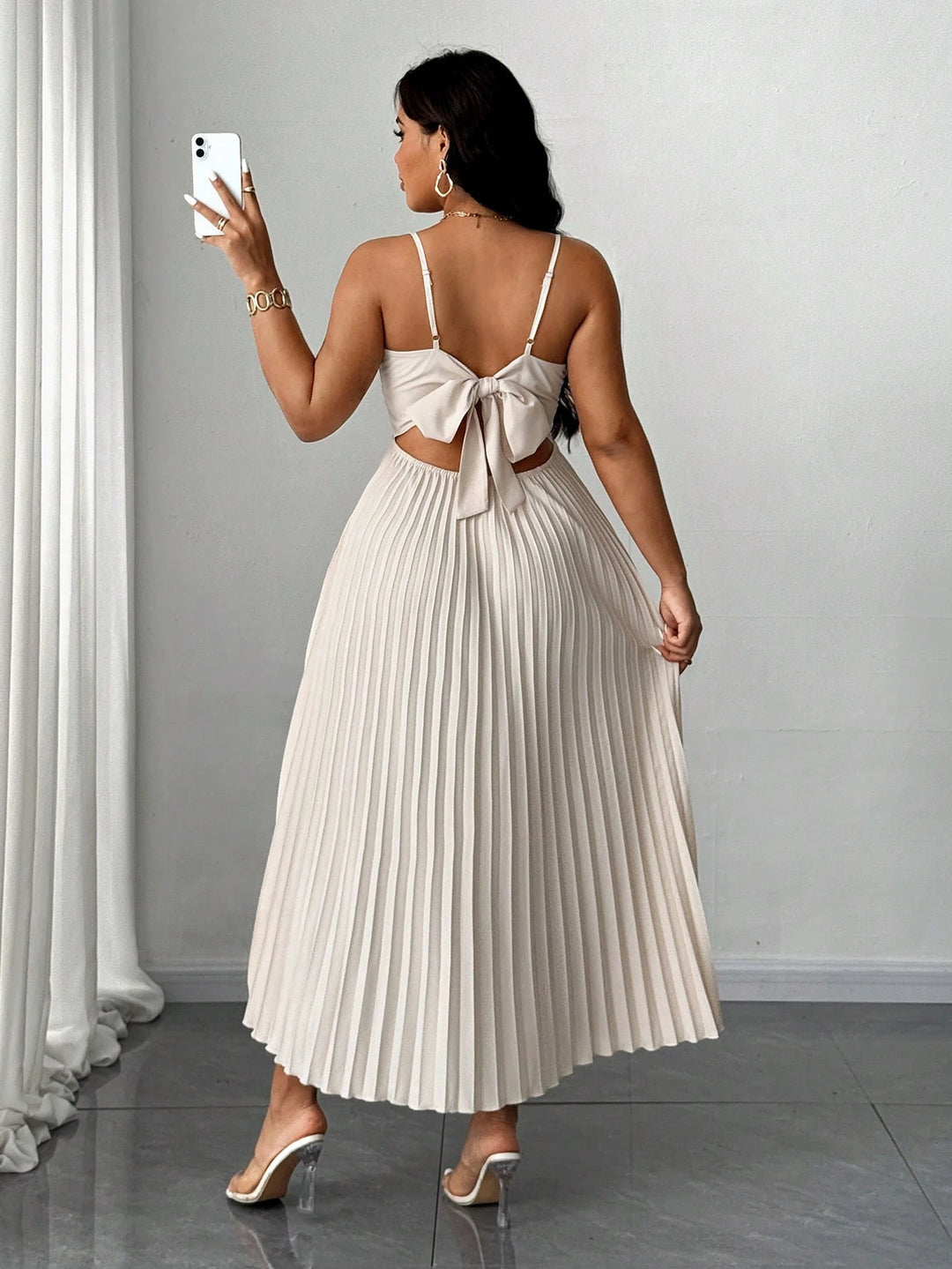Rochie maxi SHEIN, crem