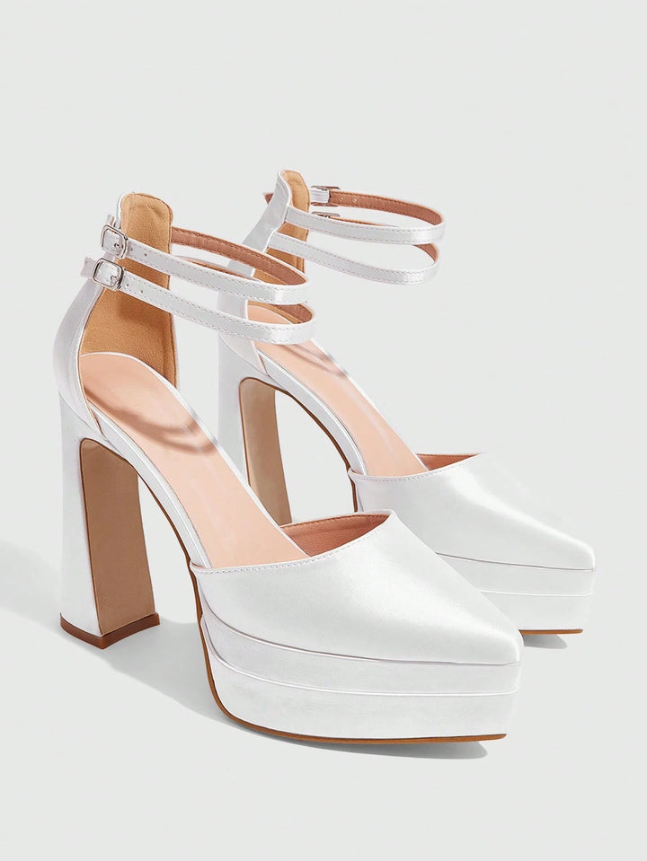 Pantofi cu toc SHEIN, alb