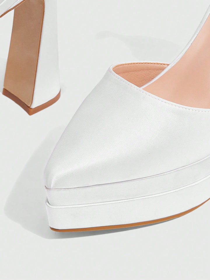 Pantofi cu toc SHEIN, alb