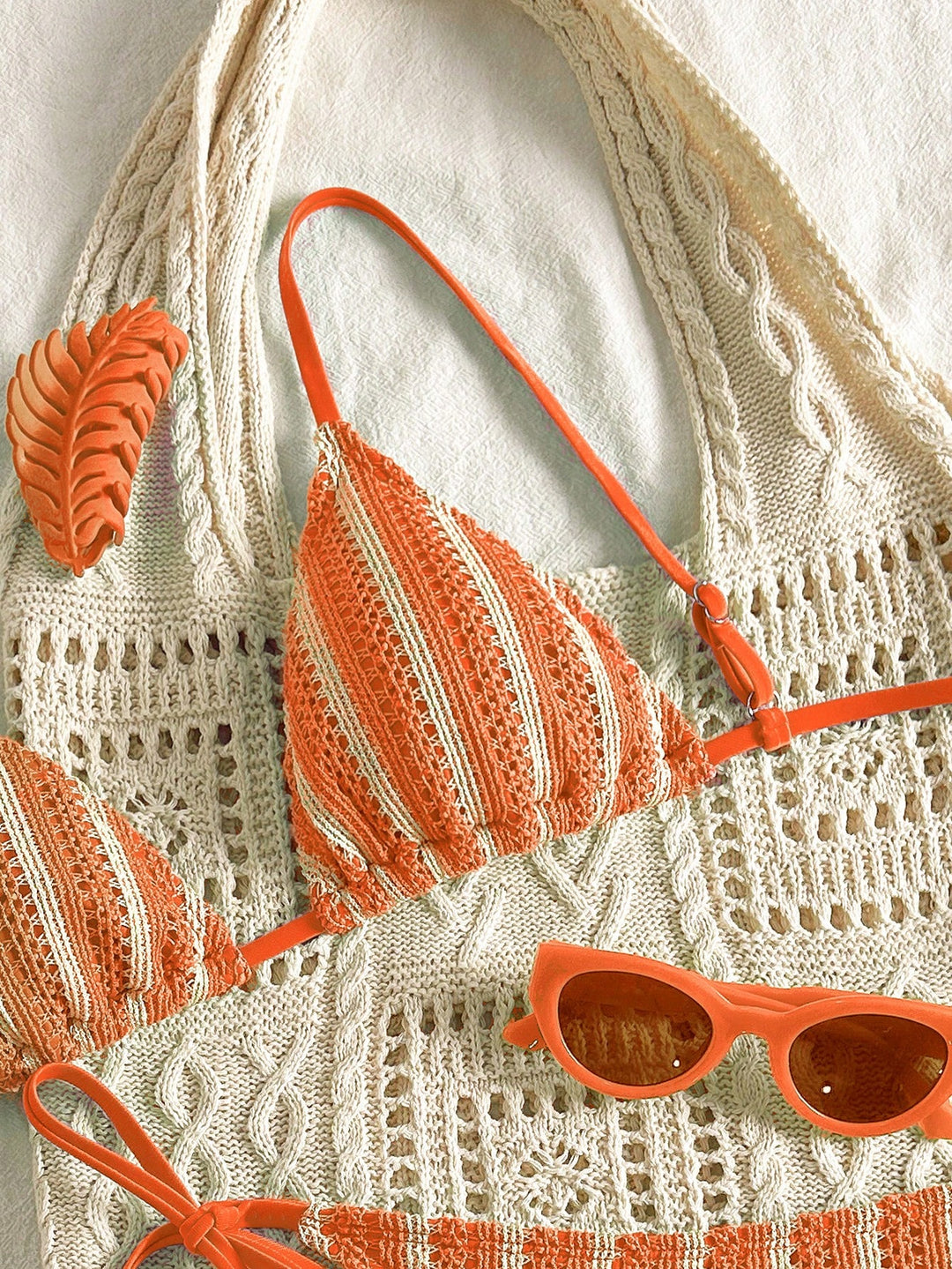 Set bikini SHEIN, portocaliu