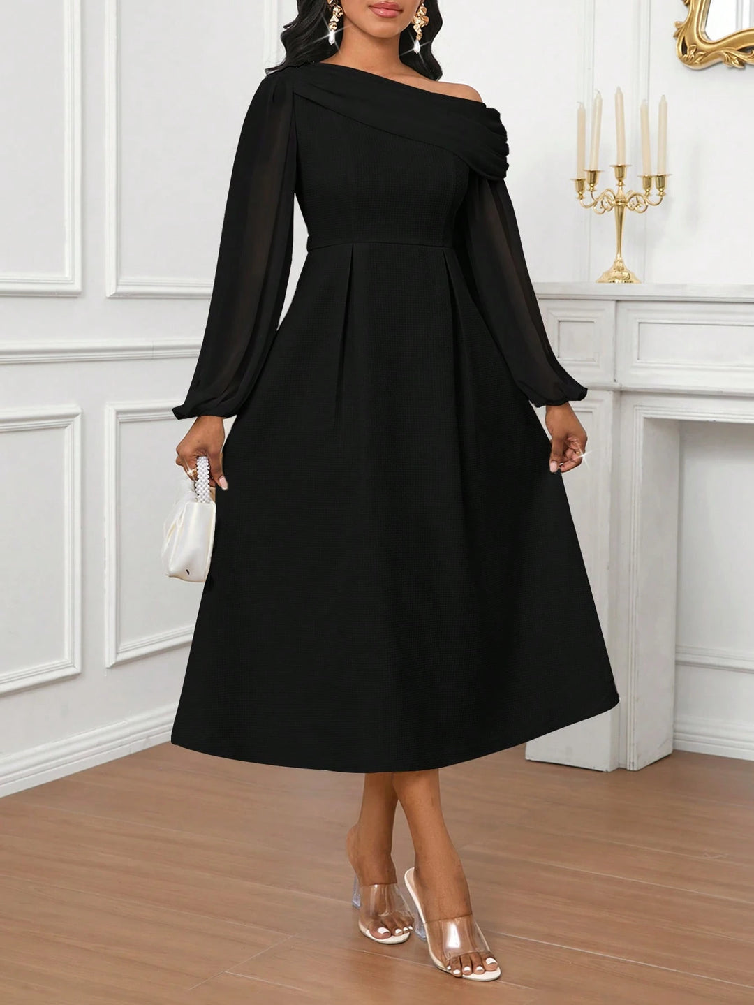 Rochie midi SHEIN, negru