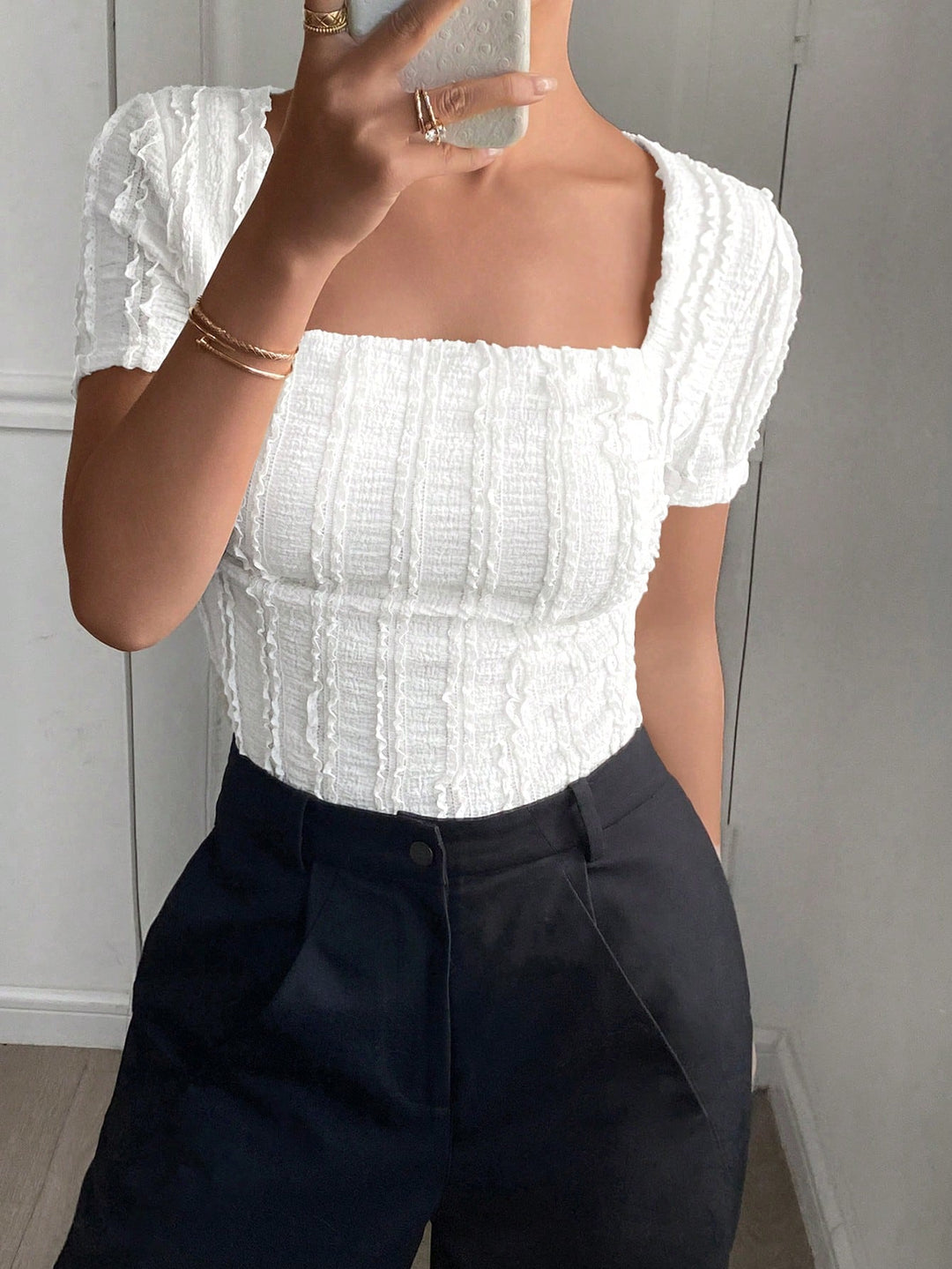 Top SHEIN, alb
