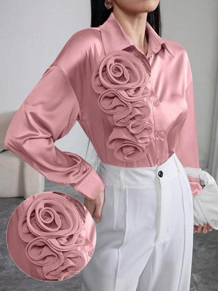 Bluza elegantă SHEIN, roz