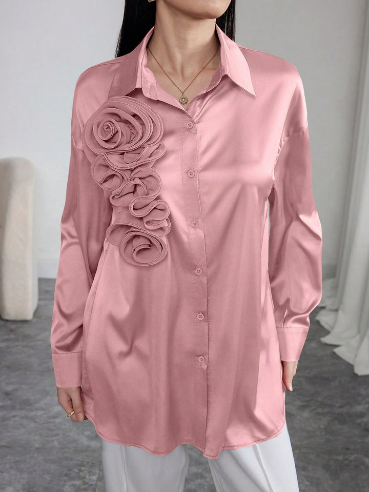 Bluza elegantă SHEIN, roz