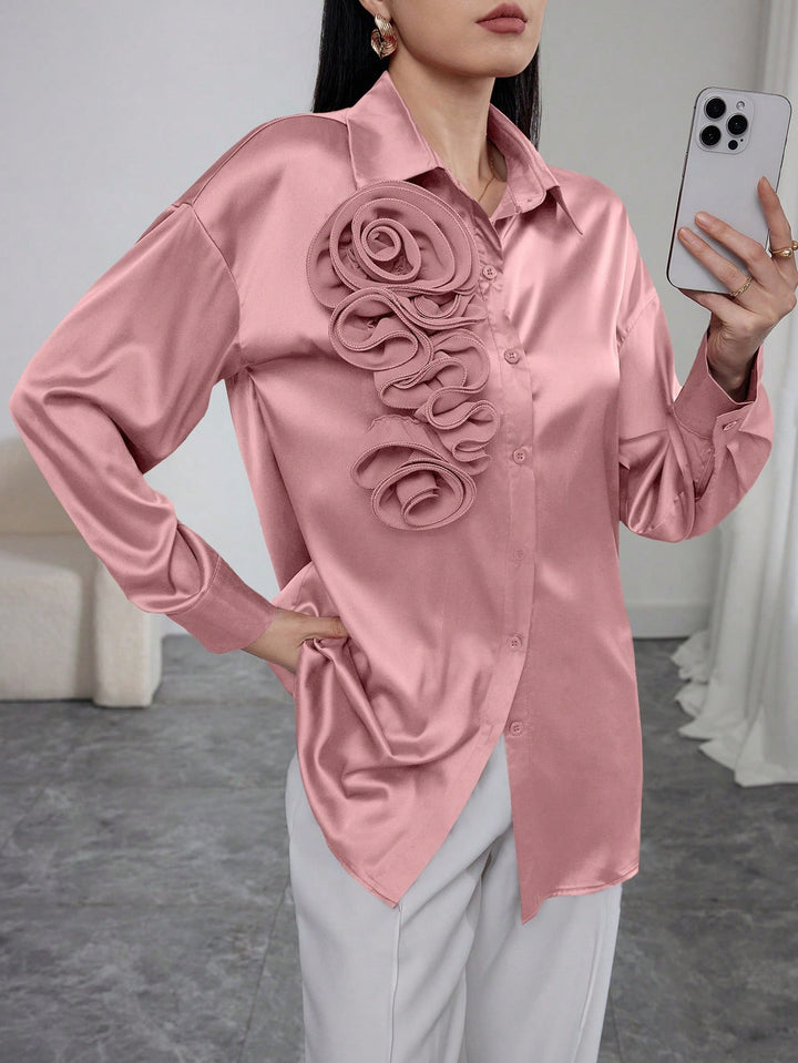 Bluza elegantă SHEIN, roz