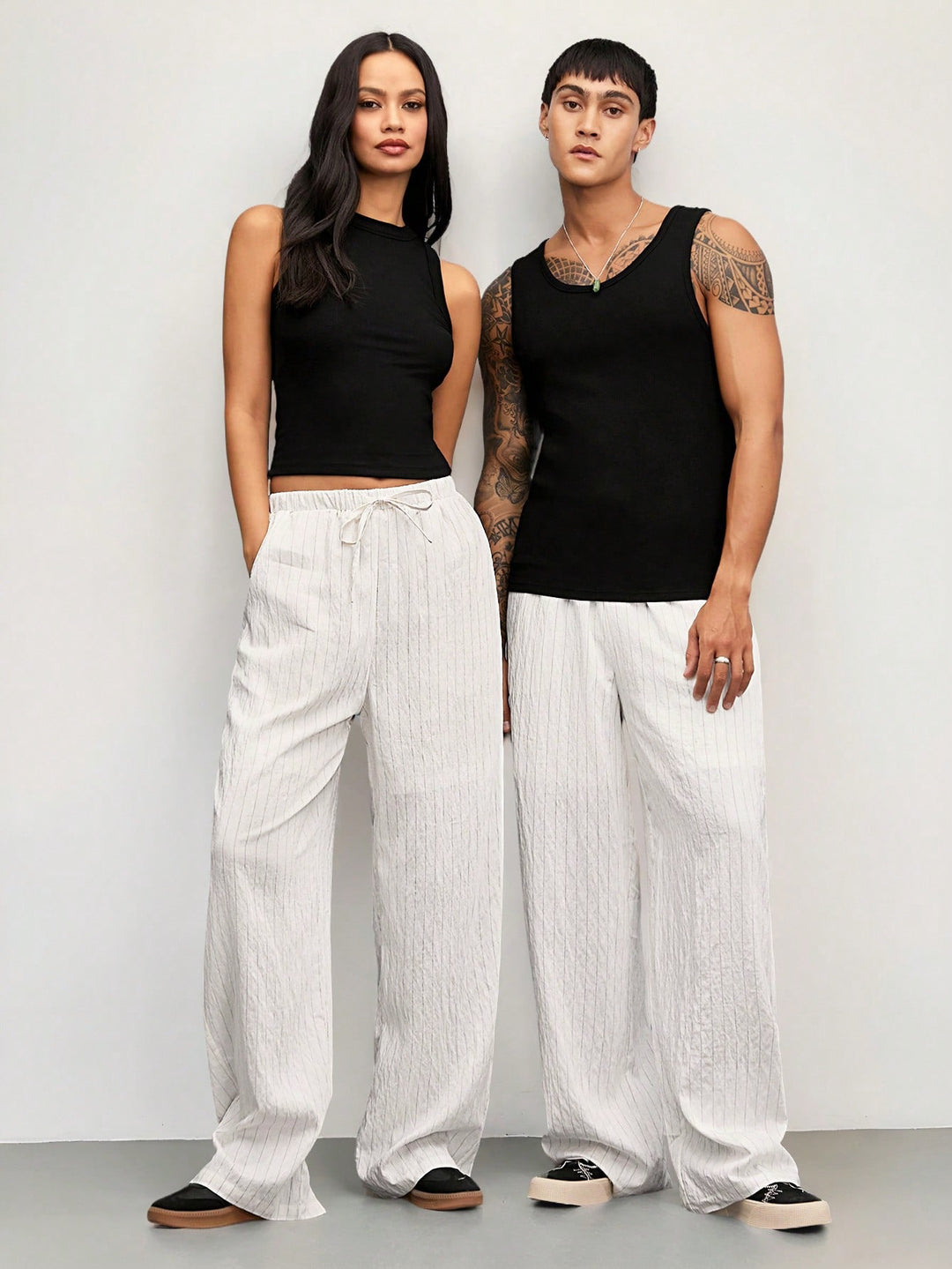 Pantalon SHEIN, alb