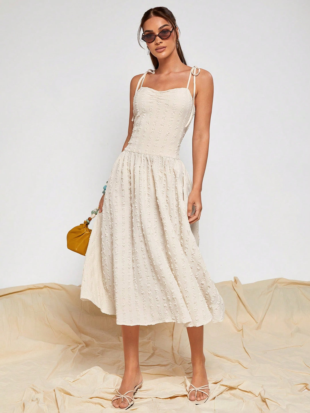 Rochie midi SHEIN, crem