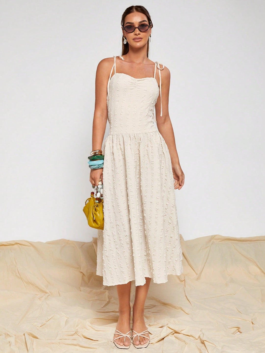 Rochie midi SHEIN, crem