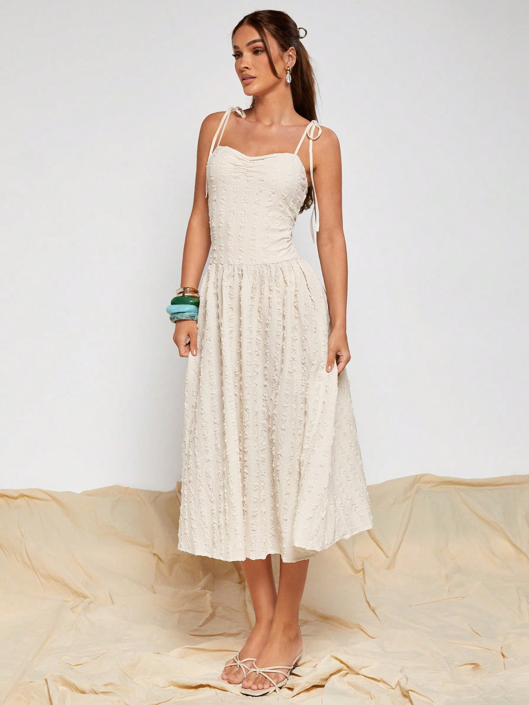 Rochie midi SHEIN, crem