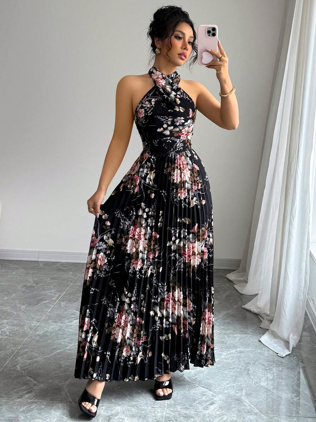 SHEIN maxi ruha, fekete