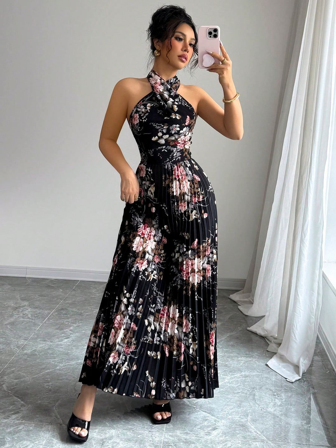SHEIN maxi ruha, fekete