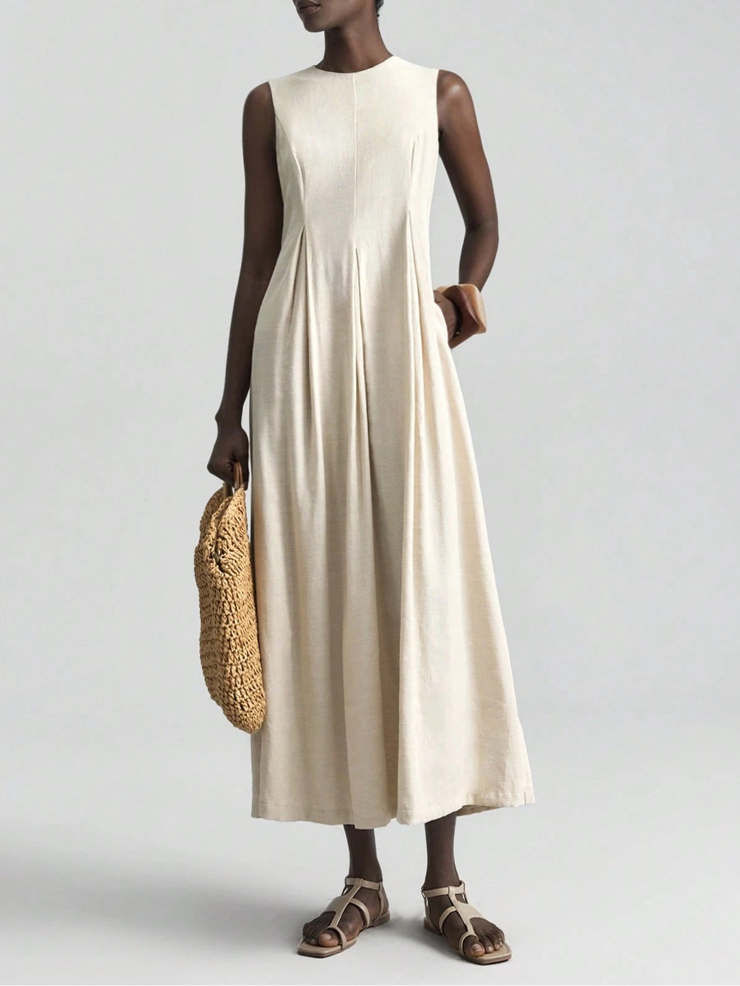 Rochie maxi Shein, crem