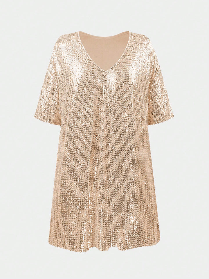 Rochie scurtă SHEIN, auriu