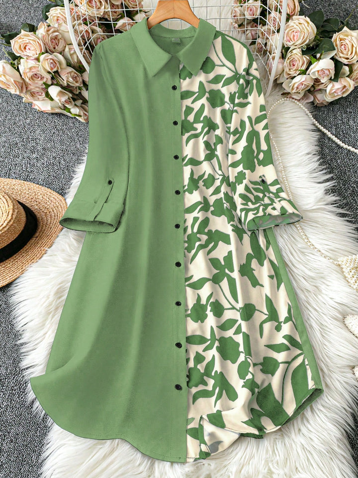 Rochie tip cămașă SHEIN, verde
