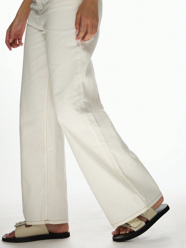 Pantaloni de blugi SHEIN, alb