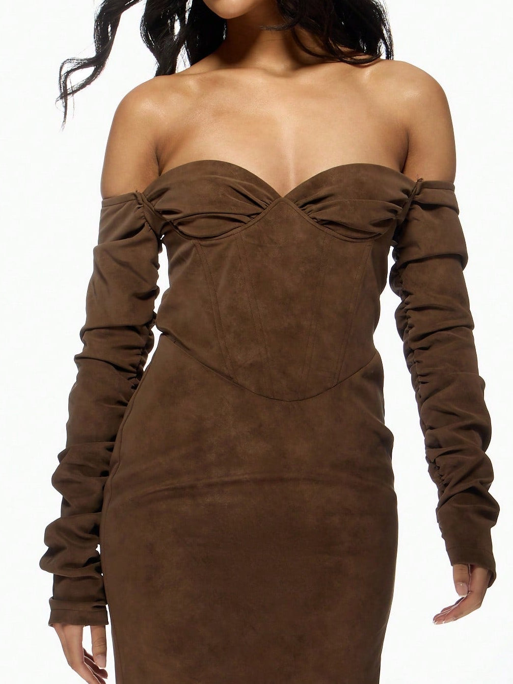 Shein maxi ruha, barna