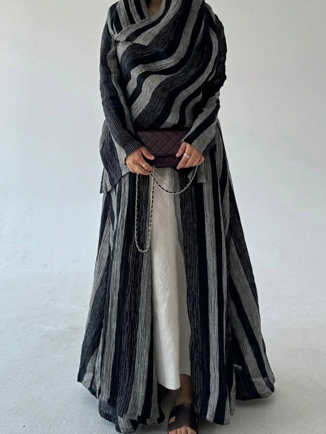 Set caftan și jalabiya SHEIN, gri