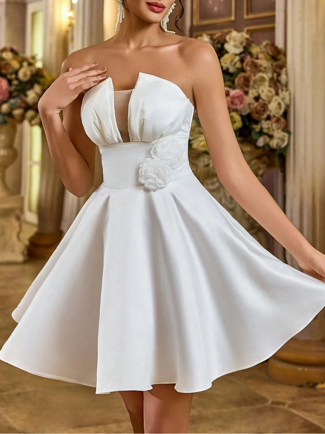 Rochie de ocazie Shein, alb