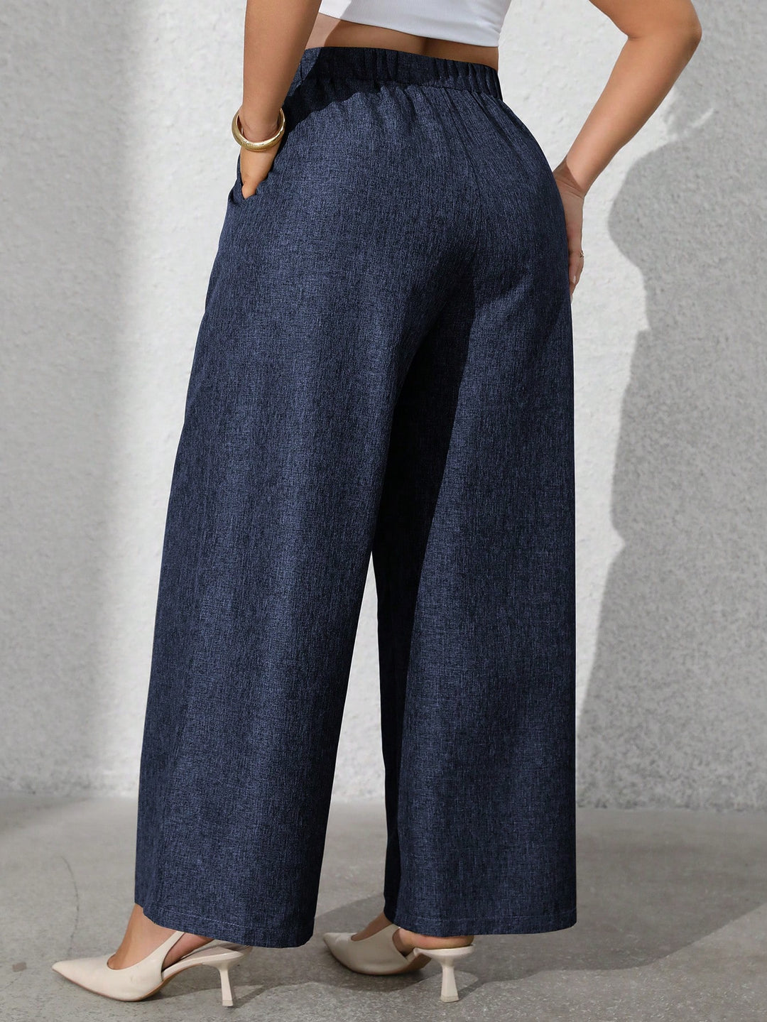Pantalon de costum SHEIN, albastru