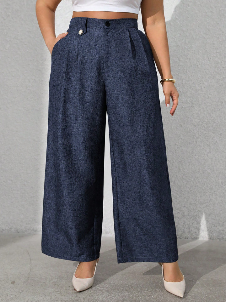 Pantalon de costum SHEIN, albastru