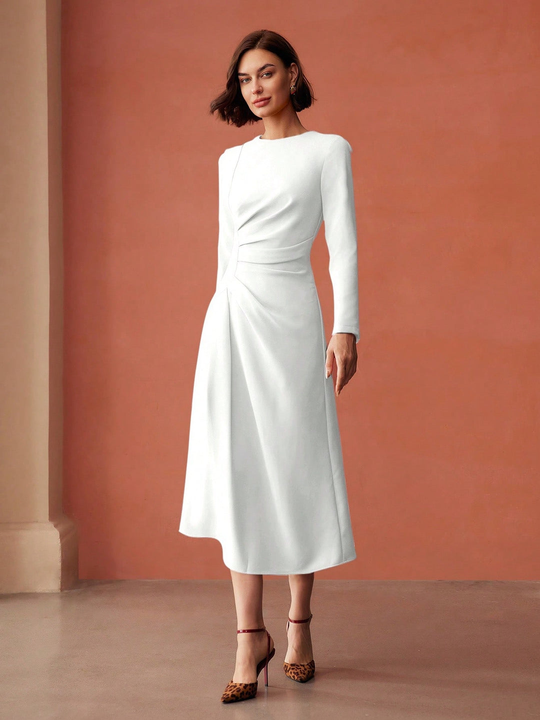 Rochie midi SHEIN, alb