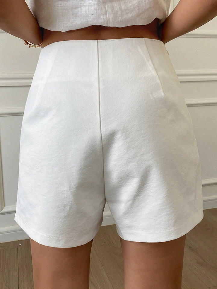 Pantaloni scurți SHEIN, alb
