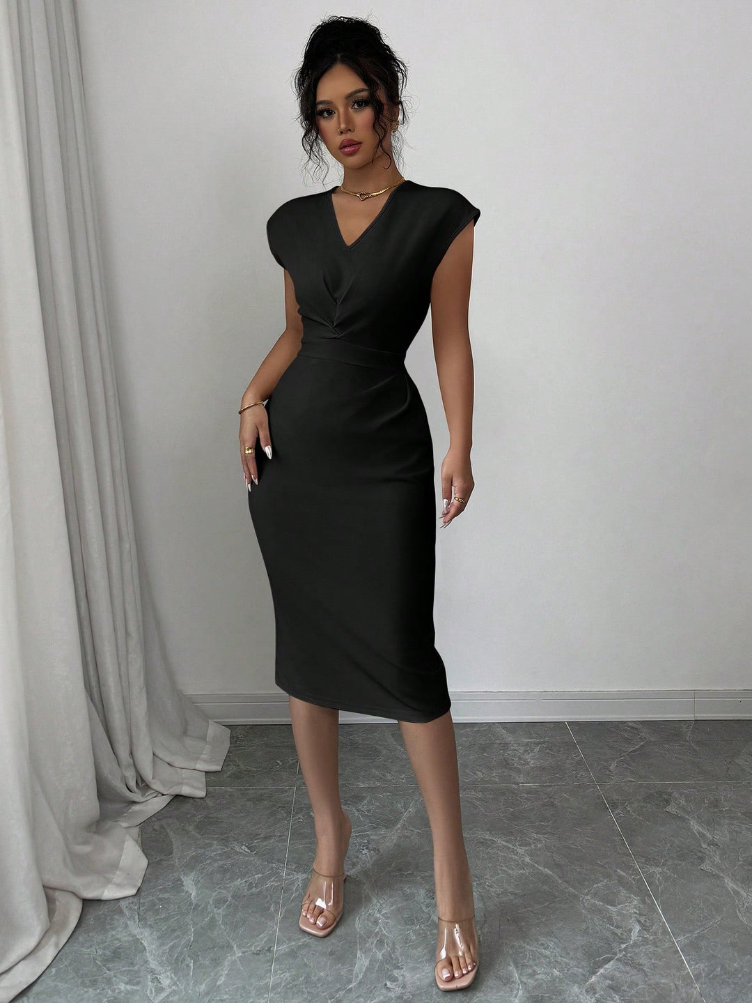 Rochie midi SHEIN, negru