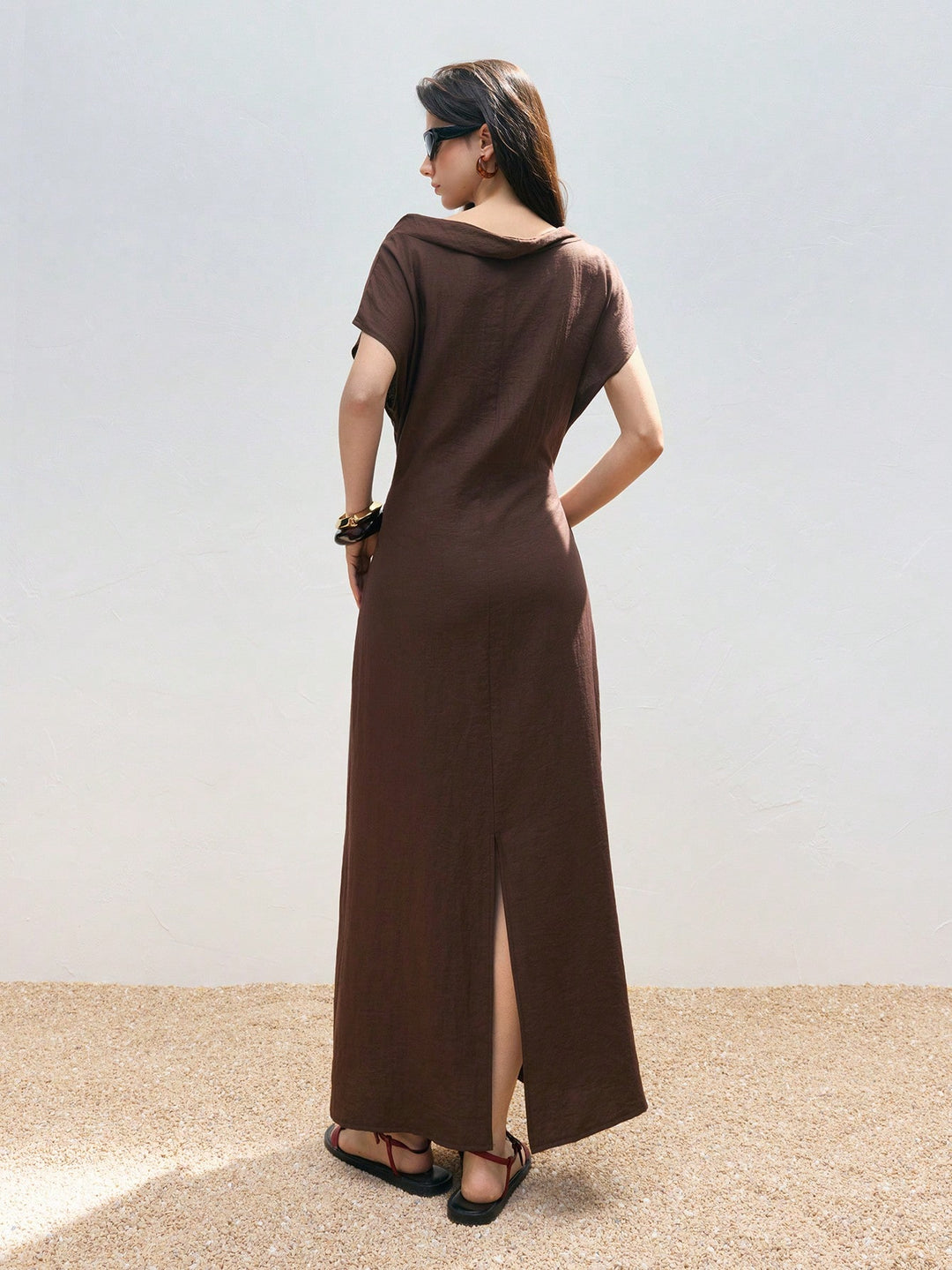 Rochie maxi SHEIN, maro