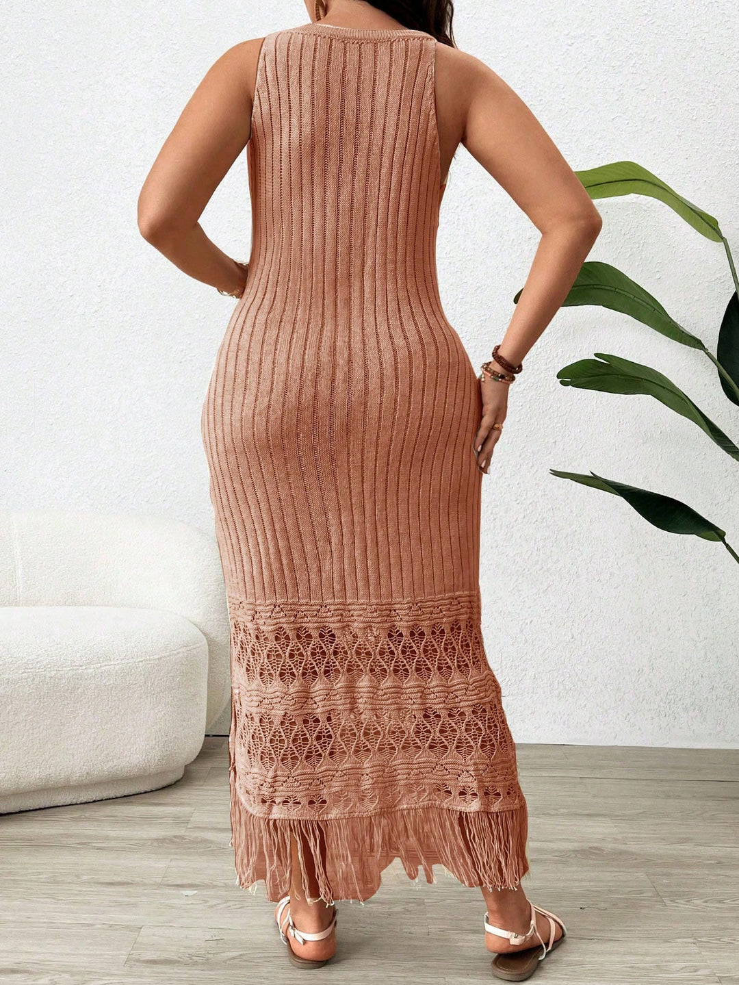 Rochie maxi SHEIN, bej