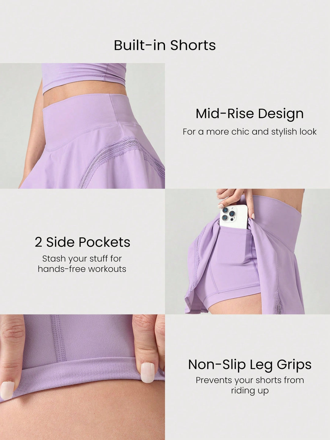 Shein skort, lila
