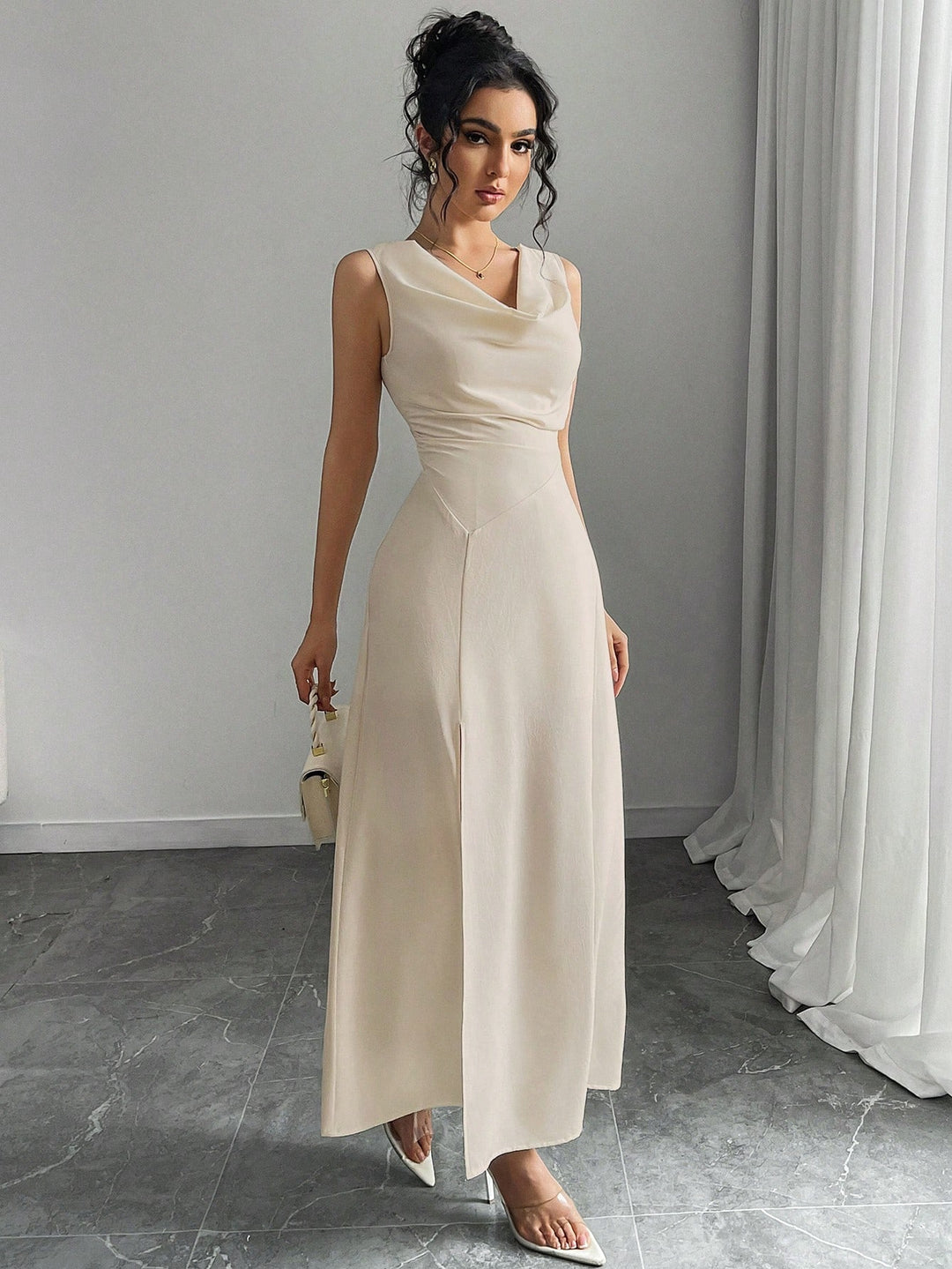 Rochie midi Shein, Kaki