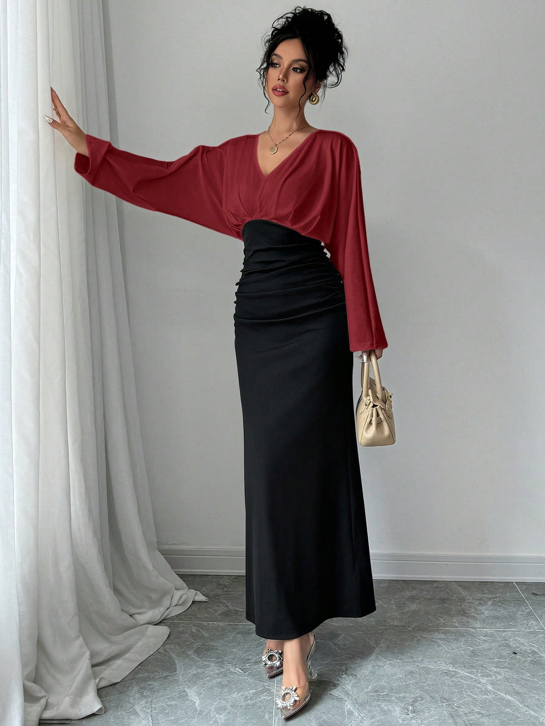 Rochie maxi SHEIN, vișiniu