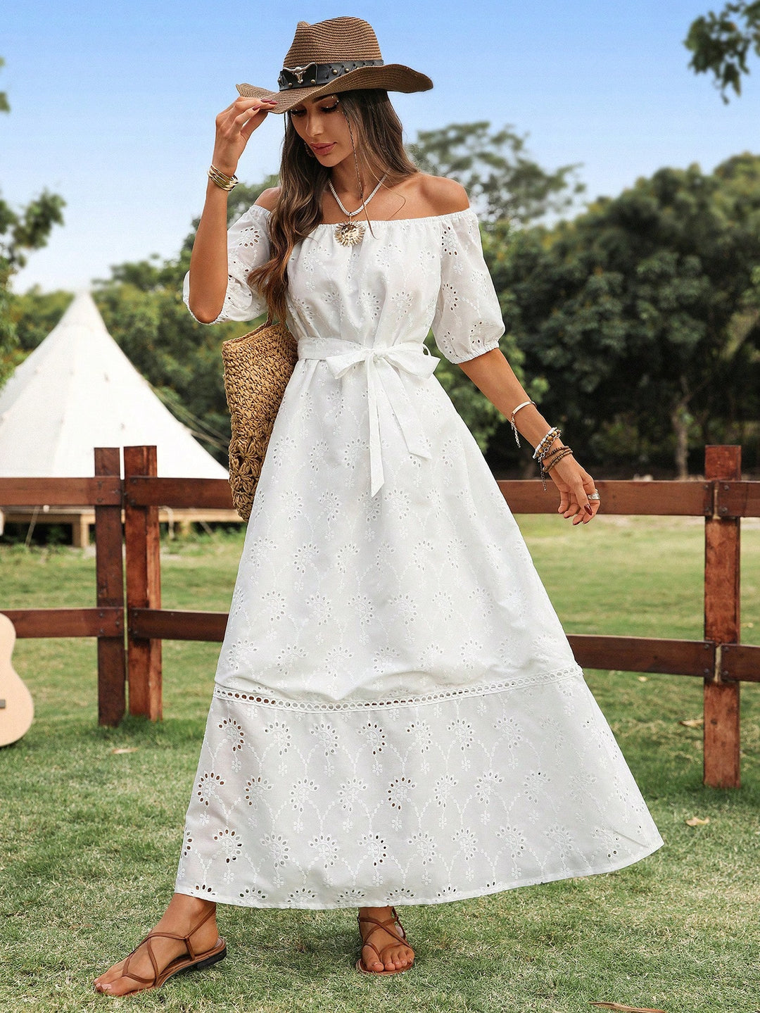 Rochie maxi SHEIN, alb