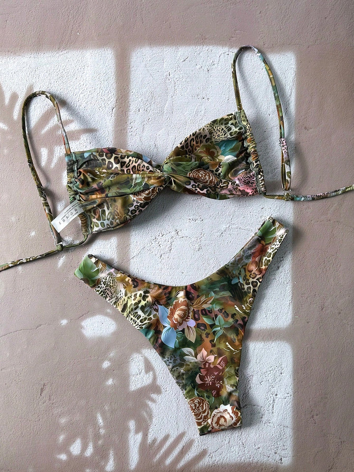 Costum de baie din 2 piese SHEIN, mix culori
