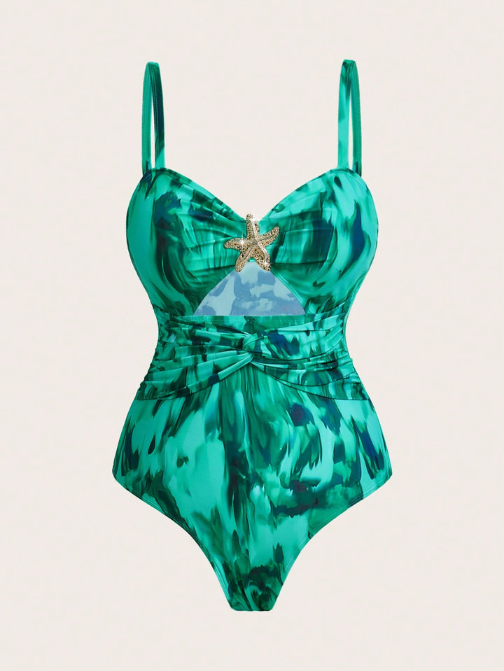Costum de baie SHEIN, verde