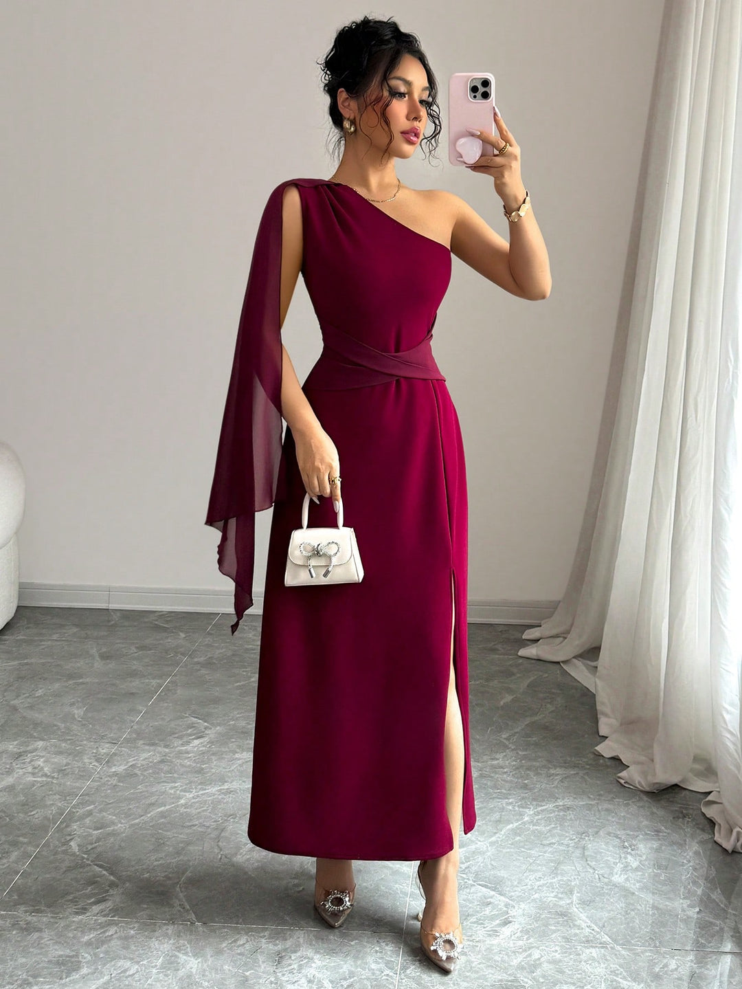 Rochie maxi SHEIN, vișiniu